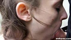 Watch This Dirty Street Hooker Get Fucked Hard On The Sideroad!