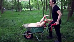 Bondage teen 18+ slave toy forced to fuck hard