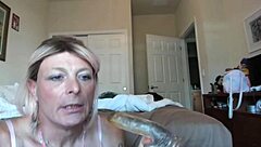 I'm a sexy tranny in lingerie getting horny with dildo.