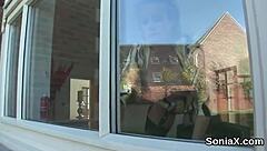 unfaithful uk milf gill ellis shows off her huge tits in underwear.