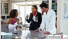 Sexy flight attendant spitroasted by bestie nicole bexley on eroticax