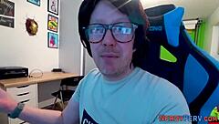 Amateur rides and sucks nerd's cock in hardcore first time!