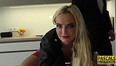 Bound Blonde Submissive Gets Ass Paddled