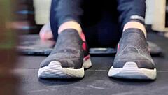 Lesbian Trainer Gets Wet Ass Dripping in Public Gym Outdoor