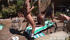 Majiik Montana And Trap Barbie Fuck Doggystyle By The Pool In Bonus Footage