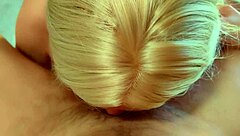 Amateur MILF sucks cock deepthroat then swallows cum in mouth