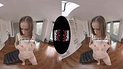 Jessica Portman masturbates to orgasm in virtual taboo scene