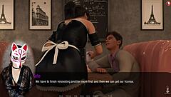 Kate enjoys a relaxing shower in her maid costume