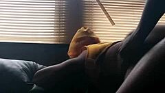 Cheating girlfriend takes deep anal while boyfriend works