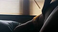 Cheating girlfriend takes deep anal while boyfriend works