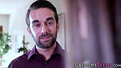 Roughly Fucked Teen Blows Monster Cock