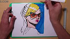 i'm sketching a quick portrait with copic markers