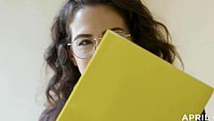 April oneil licks the hairy nudist intensely on the beach.