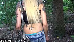 Blondine Gets Rough Outdoor Blowjob in Berlin Tiergarten by Andy-Star
