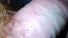 This slut takes the fat hairy cock from shemale