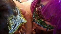 Kimberly Lewis and Friend Give Double Edging Blowjob in Heels!