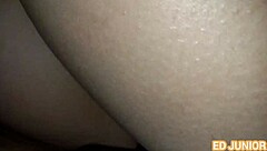 She took it raw without removing panties and got creampied in her tight pussy completely in red