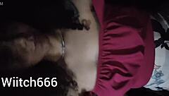 young latina brunette is walking and showing off her outfit on the street in public