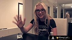 Hot blonde enjoys prom night with stepmom behind scenes