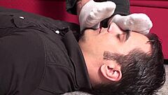 sock fetish with foot licking and domination