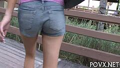 Teen slut Cassy Lynn endures rough POV sex with old man