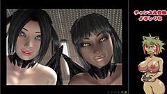 Plump twin devils in hentai game