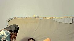 The findom dominatrix dominates the guy with fingering and assplay while he masturbates