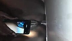 Stroking gently at gloryhole encounter.