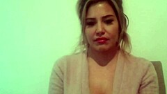 Caitlin bell backstage striptease leads to interracial orgasm?