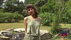 Small Tits Slut Fucked Outdoors!