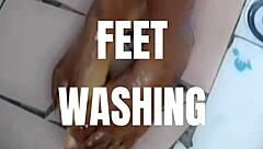 cyndy blackslave's feet washing closeup hints at more
