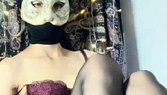 I enjoy the tempting uniform with open crotch stockings