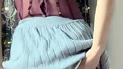 I enjoy the tempting uniform with open crotch stockings