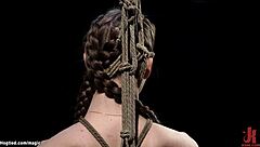 Hot Brunette Bound for Extreme Deepthroat Play