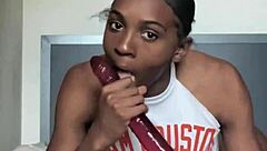 Fit body black college freak in intense doggystyle double penetration with toys