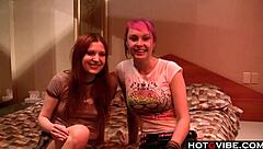 Cuties finger pussies with toys in the shower