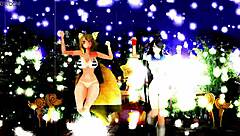 half-naked girls dance and sing in hentai cartoon