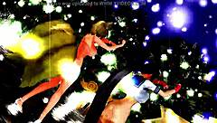 half-naked girls dance and sing in hentai cartoon