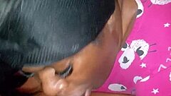 Sloppy bedtime blowjob on big black cock.