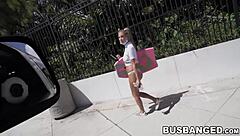 Jordan Maxx Rides Cock Cowgirl In Moving Car