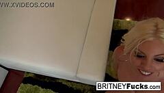 Blonde bombshell Britney Amber seduces big cock