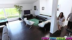 Watching movies with brunette teen Lacy Channing turns hardcore