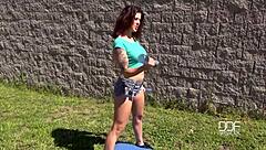 lucky dude gets a relaxing massage from tattooed teen billie star