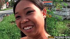 Naughty Asian Amateur Sucks Her First Foreign Cock in POV