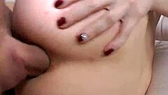 busty eurobabe in glamour scene after blowjob