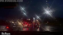 latina gives blowjob in car for monster cock cum