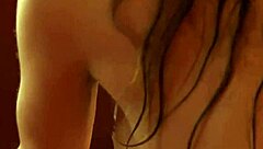 this mature milf is massaging his cock to help him relax after a long day