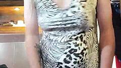 naughty ladyboy models dresses in crossdressing solo