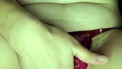 Hot woman gropes tits and squirts during masturbation