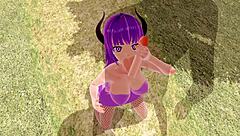 indian hentai babe rides big cock in fishnet, cumming hard